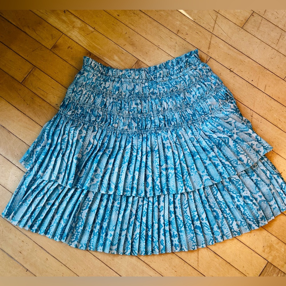 Blue Layered Snake Print Women's Skirt